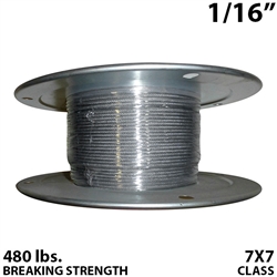 1/16" 7X7 Stainless Steel Aircraft Cable