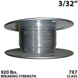 3/32" 7X7 Stainless Steel Aircraft Cable