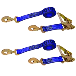 Two Twisted Snap Hook Ratchet Tie Downs
