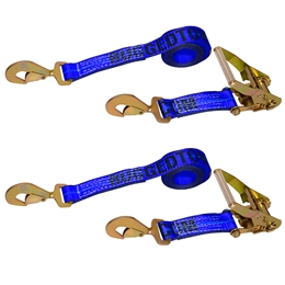 Two Twisted Snap Hook Ratchet Tie Downs