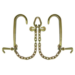 GRADE 70 V Chain with 15" J Hooks, Mini J Hooks, Grab Hooks, and Pear Link