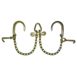 GRADE 70 V Chain with 8" J Hooks, Mini J Hooks, Grab Hooks, and Pear Link