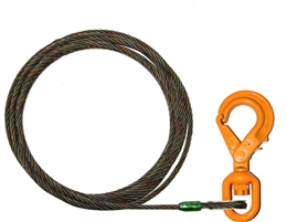 3/4" x 250 FT Wire Rope Wrecker Cable Winch Line with Self Locking Swivel Hook