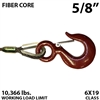 5/8" Fiber Core Winch Line with Thimbled Eye and Eye Hoist Hook