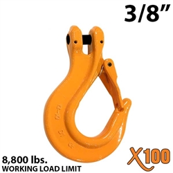 3/8" X100 Grade 100 Clevis Sling Hook with Latch