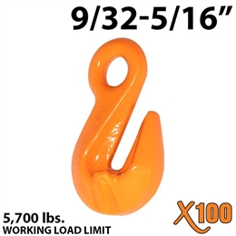 9/32"-5/16" X100 Grade 100 Eye Grab Hook