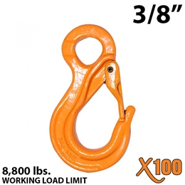 3/8" X100 Grade 100 Eye Sling Hook with Latch