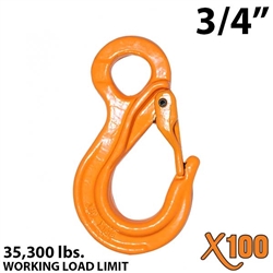 3/4" X100 Grade 100 Eye Sling Hook with Latch