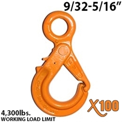 9/32"-5/16" X100 Grade 100 Eye Self Locking Hook
