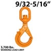 9/32"-5/16" X100 Grade 100 Eye Swivel Self Locking Hook