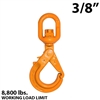 3/8" X100 Grade 100 Eye Swivel Self Locking Hook