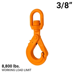 3/8" Grade 100 Eye Swivel Self Locking Hook