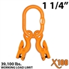 1-1/4" X100 Grade 100 Master Link with (2) 5/8" Eye Grab hook with Adjuster for 2 leg sling.