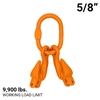 5/8" Grade 100 Master Link with (2) 9/32" - 5/16" Eye Grab hook with Adjuster for 2 leg sling.