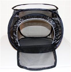 Black 12" by 12" by 12" Popup Cage with zipper protection (vinyl window)