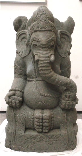3ft Large Ganesh Ganeca GANAPATI STATUE SOLID GREEN STONE Elephant Hindu God