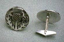 Sterling Silver Celtic Thistle Cuff Links by Zephyrus