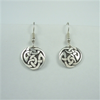 Large Celtic Interlace Circle Earrings - sterling silver - Zephyrus