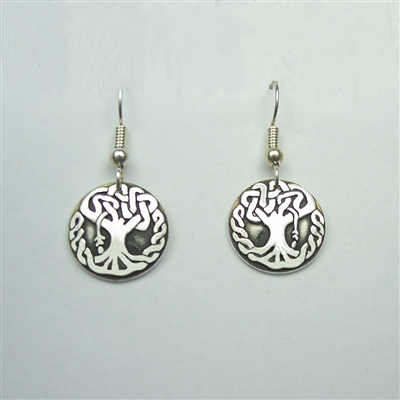 Large Celtic Oak Tree Earring - sterling silver - Zephyrus