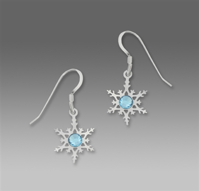 Sienna Sky Earring- Small Blue Rhinestone Snowflake