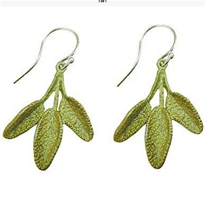 Sage Leaf Drop Earrings