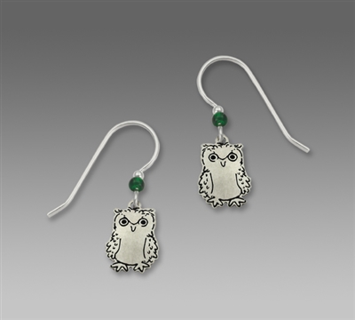 Sienna Sky Earrings-Silver Tone Etched Owl