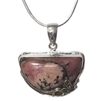 Sterling Silver Pendant- Rhodonite