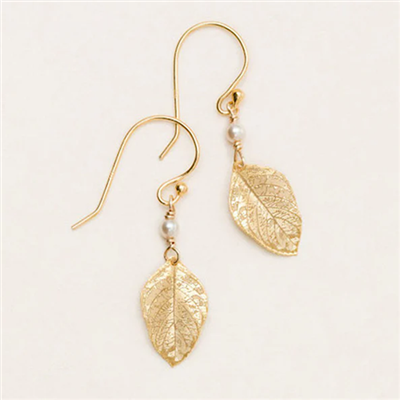 Holly Yashi Earrings- Healing Leaf- Gold