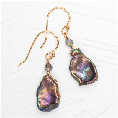 Holly Yashi Earrings- Margo- Peacock/Gold
