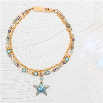 Holly Yashi Bracelet- Carmel- Blue