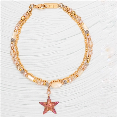 Holly Yashi Bracelet- Carmel- Peach