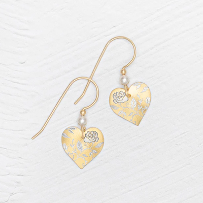 Holly Yashi Earrings- Budding Heart- Gold