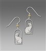 Sienna Sky Earrings-  Silvery Cat Silhouette