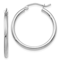 10k White Gold Hoop Earrings