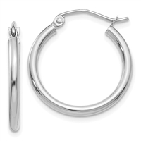 10k White Gold Hoop Earrings