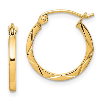 10k Yellow Gold Hoop Earrings