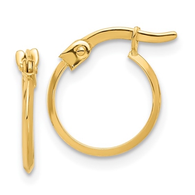 10K Gold Polished Hoop Earrings