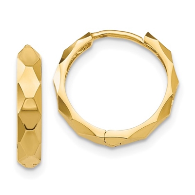 10k Yellow Gold Hinged Hoops â€œHuggiesâ€