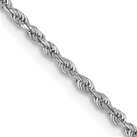 14k White Gold Diamond Cut Rope Chain