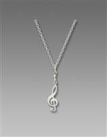 Sienna Sky Necklace- Silver Tone Treble Clef