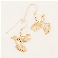 Holly Yashi Earrings- Soaring Hummingbird- Gold