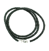 CHAMILIA Bracelet-Ebony Braided Leather Wrap 20.7 Inches