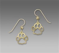 Sienna Sky Earrings- Gold Tone Paw Print Outline