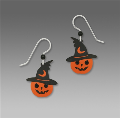 Sienna Sky Earrings-Jack O' Lantern with a Witch's Hat