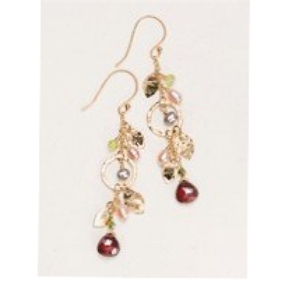 Holly Yashi Drop Earrings-Fairy Garden- Pomegranate