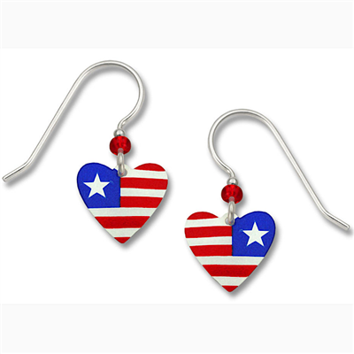 Sienna Sky Earrings - Patriotic Heart