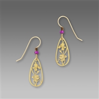 Sienna Sky Earrings-Iris Flower Earrings Gold-tone