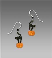 Sienna Sky Earrings- Black Cat on Jack O' Lantern