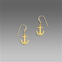 Sienna Sky Earrings- Polished Goldplated Anchor