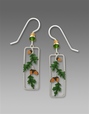 Sienna Sky Earrings-Oak Leaves with Acorns Panel